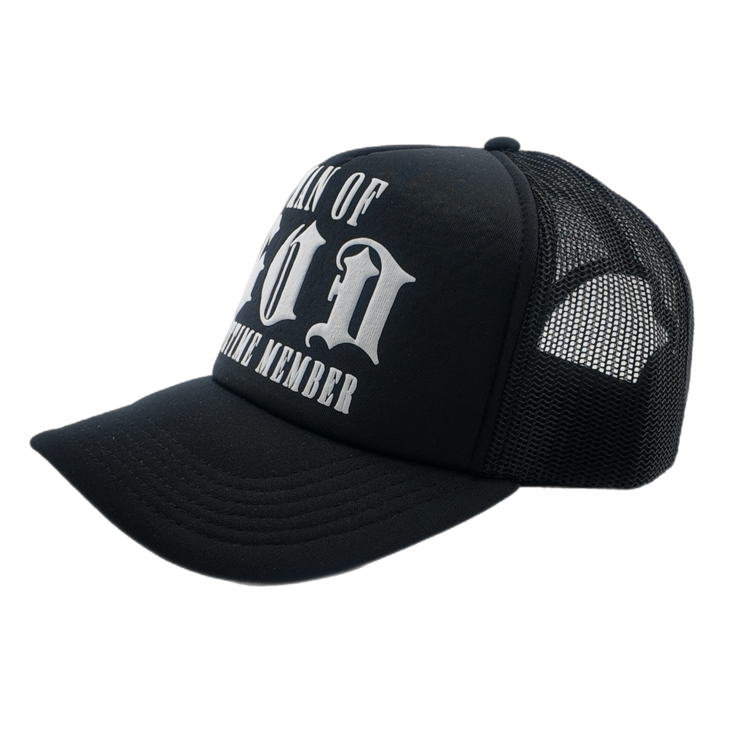 Man of God (Lifetime Member) Puff Print Trucker-Black, Snapback