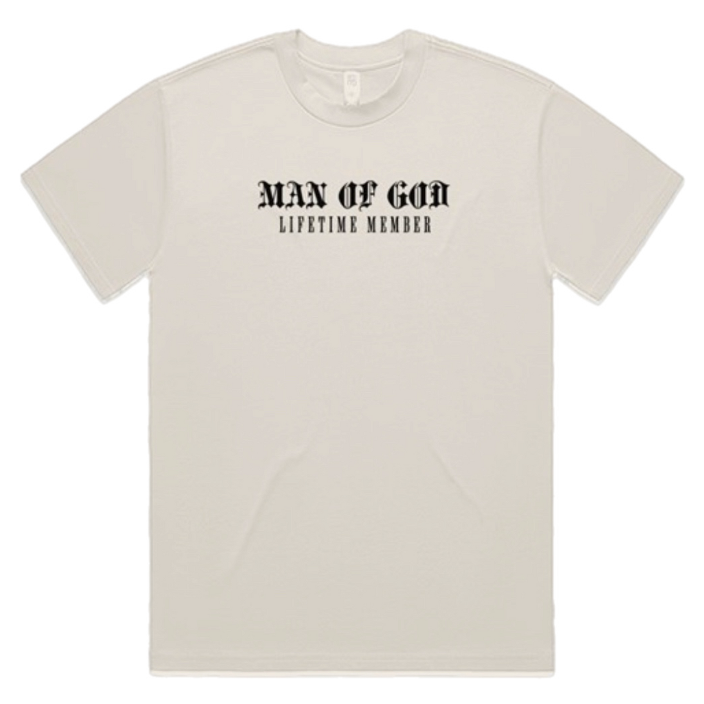 Reserve District, Embroidered Man Of God-Heavy Oversized Tee, Cream