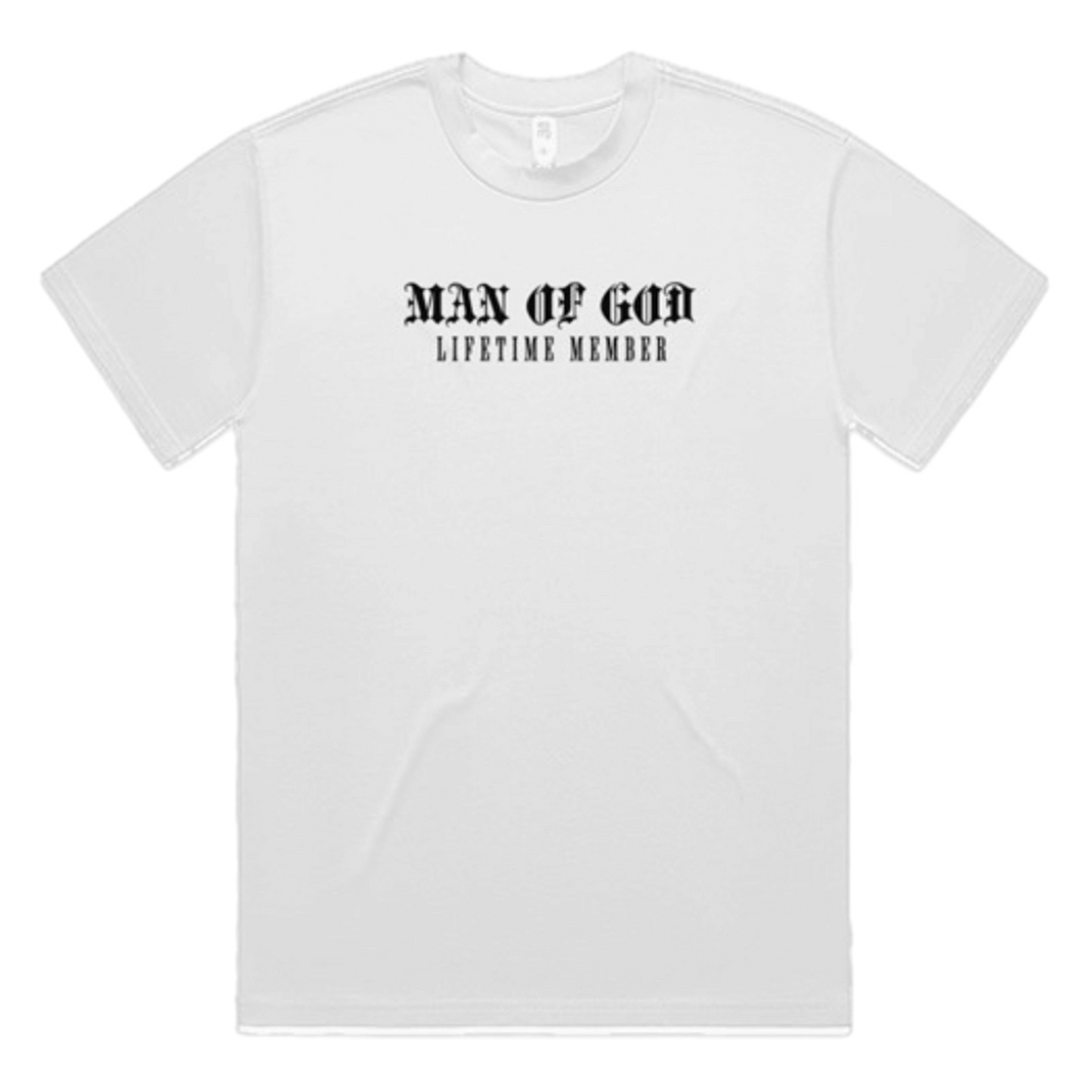 Reserve District, Embroidered Man Of God- Heavy Oversized Tee, White